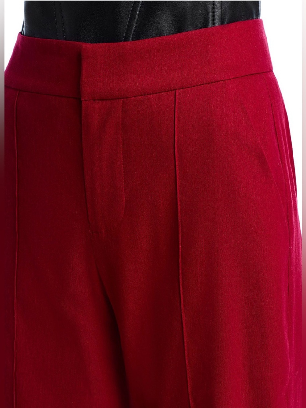 Alice + Olivia Dylan High Rise Wide Leg Pant in Dark Cherry - Picture 5 of 7